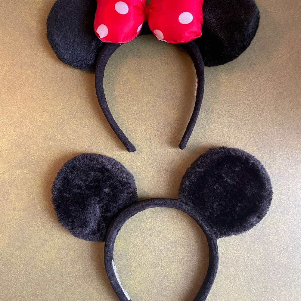 Minnie and Mickey Mouse headband ears